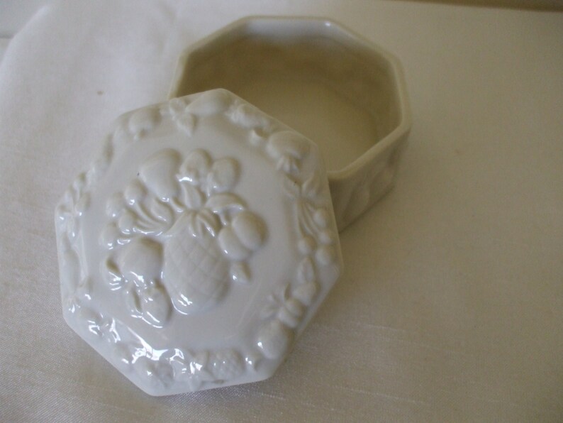Lenox Jewelry Box, Ivory With Fruit Designs, Vintage, Gifts for Her Etsy