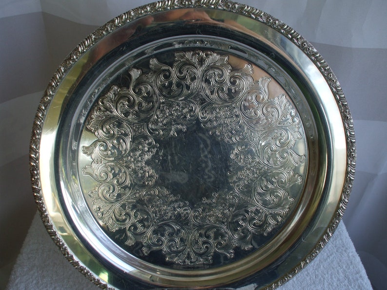 Silver Plate Oneida Henley Tray Platter 13 Diameter | Etsy