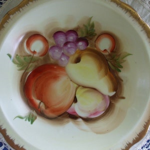 Rubens Pitcher/Basin Porcelain Hand Painted Fruit, Gold Trim Vintage Gifts Collectibles image 3