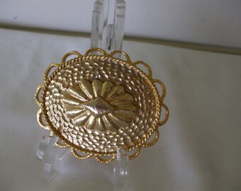 MimiDi N Signed Goldtone Belt Buckle, 1981,  Wedding,  Gifts for her,  Vintage Jewelry