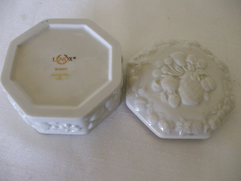 Lenox Jewelry Box, Ivory With Fruit Designs, Vintage, Gifts for Her Etsy