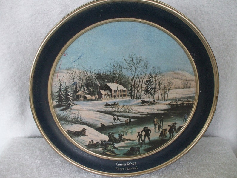 Winter in the Woods Tin Container, Round Small, Canister , Vintage, Gifting image 5