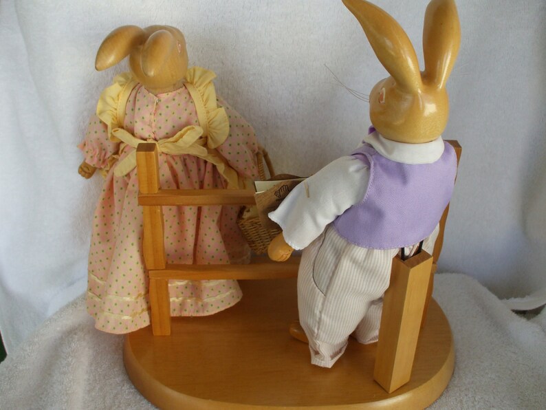 Robert Raikes THE HOPKINS Mr & Mrs Bunny Rabbits W/stand Limited ...