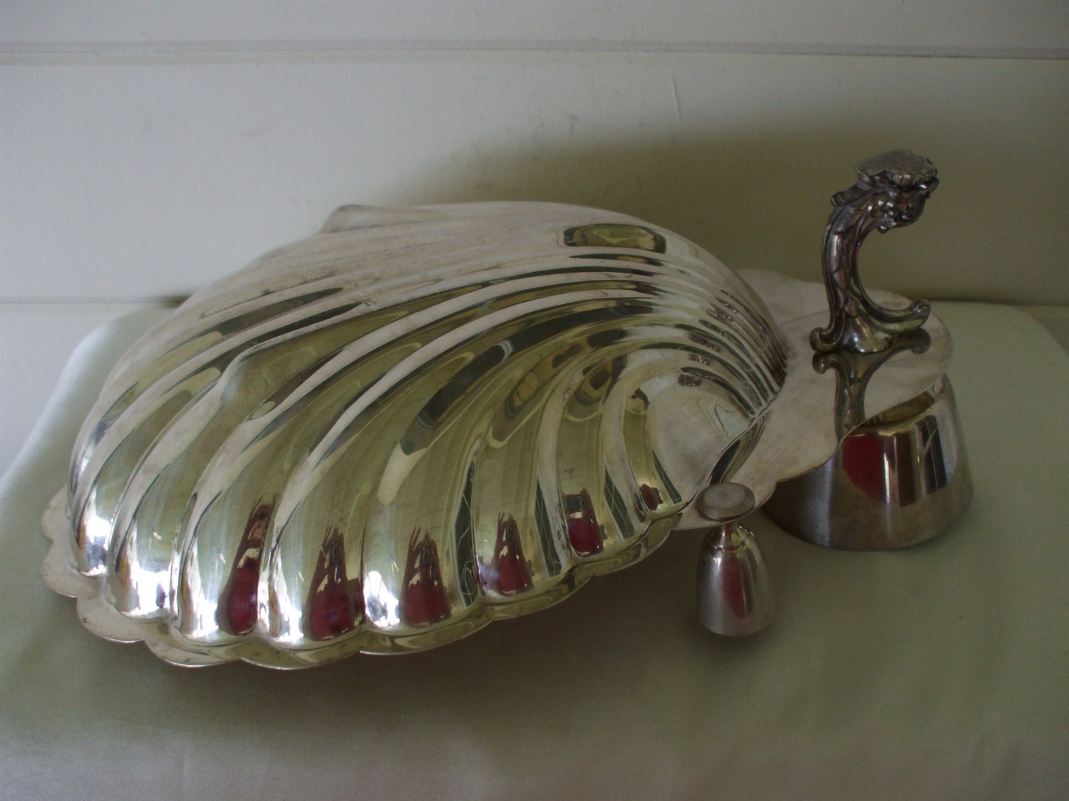 Silver Plate Serving Dish With Candle Holders Wedding Sea Etsy