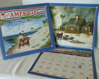 Charles Wysocki, 1995 The Americana Calendar, and Jacket, Vintage, Art, Gifts,Collectibles,  Free Shipping USA , #5224