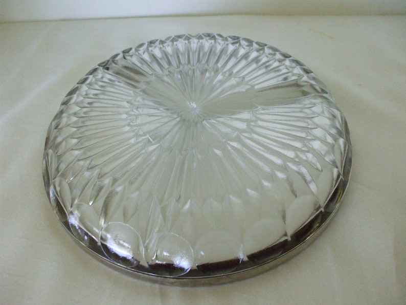 Silver Rimmed Cut Glass Divided Dish, Serving, Vintage, Gifts, Wedding ...