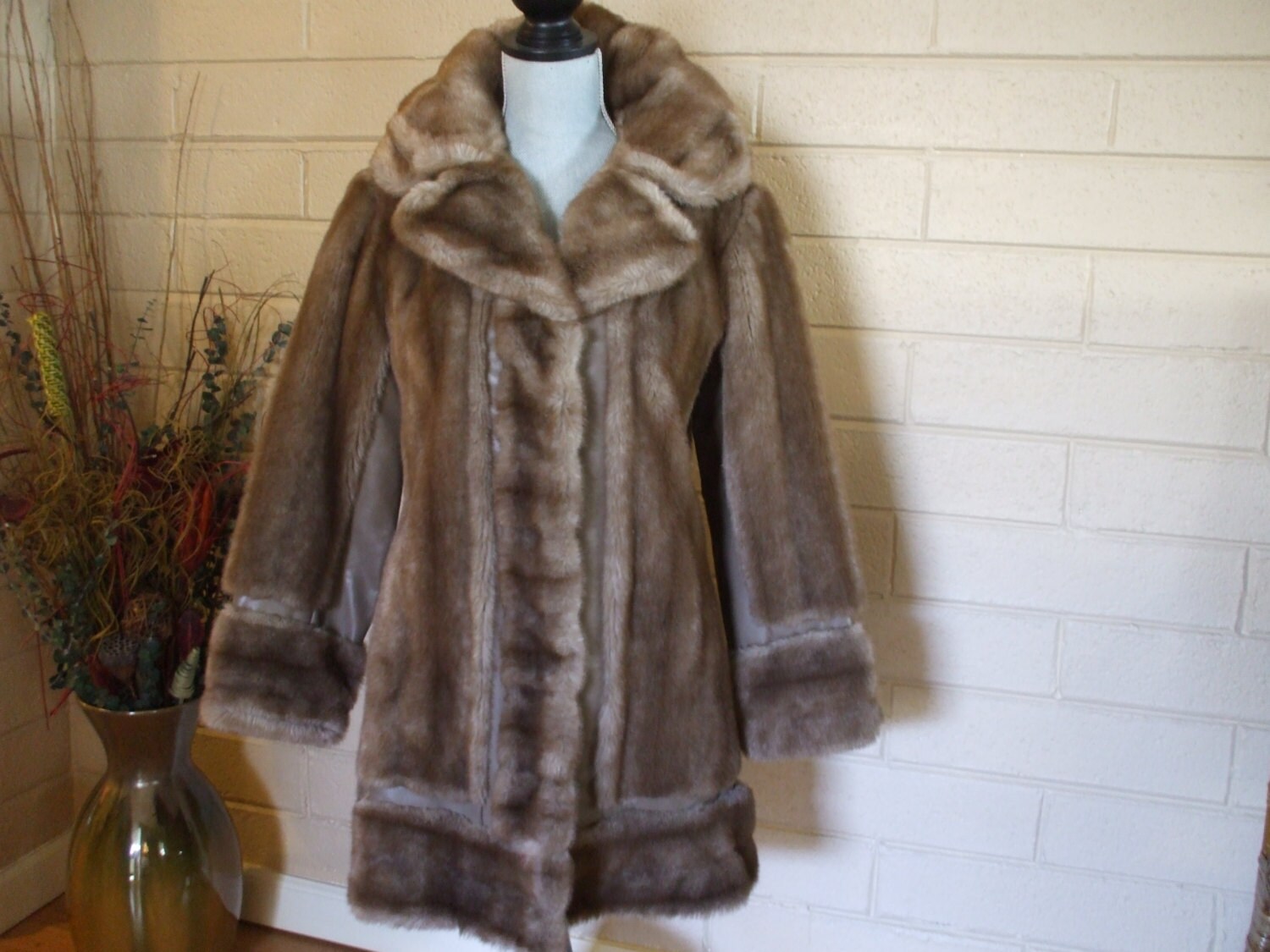 ADOLFO DESIGNER CHOCOLATE BROWN MINK FUR BOMBER JACKET COAT 10-12 FLAWLESS