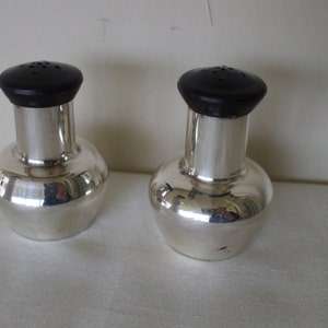 Silver Plate Salt and Pepper Shakers,  Vintage with Modern Design,