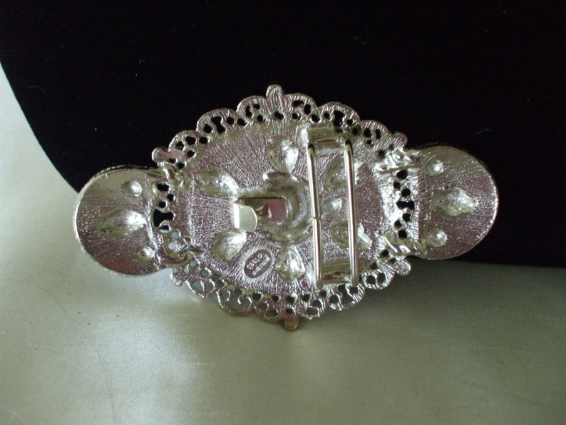 Gifts for her Mimi Di N Signed Silvertone Belt Buckle Vintage Jewelry Wedding 1985