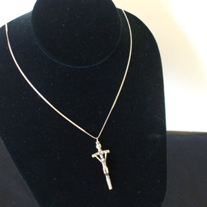 Sterling Crucifix 24&quot;Chain, Stamped Italy, 925,  Cross,  Unisex,  Jewelry,  Gifts,  #4715