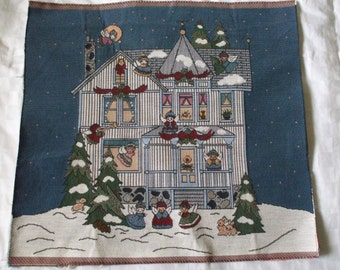 Christmas Tapestry, 100% Cotton, Pillows, Wall Hangings, Gifts,  #5174