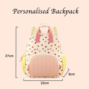 Sac à dos personnalisé pour tout-petit avec nom brodé - Sac personnalisé pour l'école, les voyages ou la garderie - Design mignon - Cadeau idéal pour les filles
