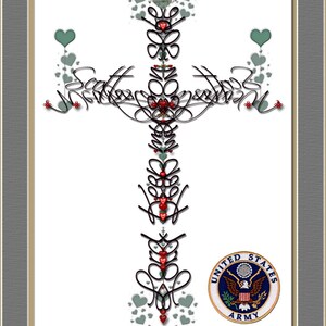 Custom Name Military Prayer Cross: U.S. Veteran Gift