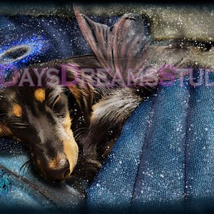 Dachshund Angel Wings Memorial Art Print: Doxie Pet Loss Sympathy Gift