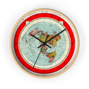 Vintage wereldkaart platte aarde wandklok - perfect voor reizigers, woondecoratie, cadeau voor liefhebbers van geografie, unieke kantoorklok, retro design