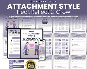 Attachment Theory Workbook: Relationship Therapy Prompts (PDF Download A4/A5/US Letter Sizes)