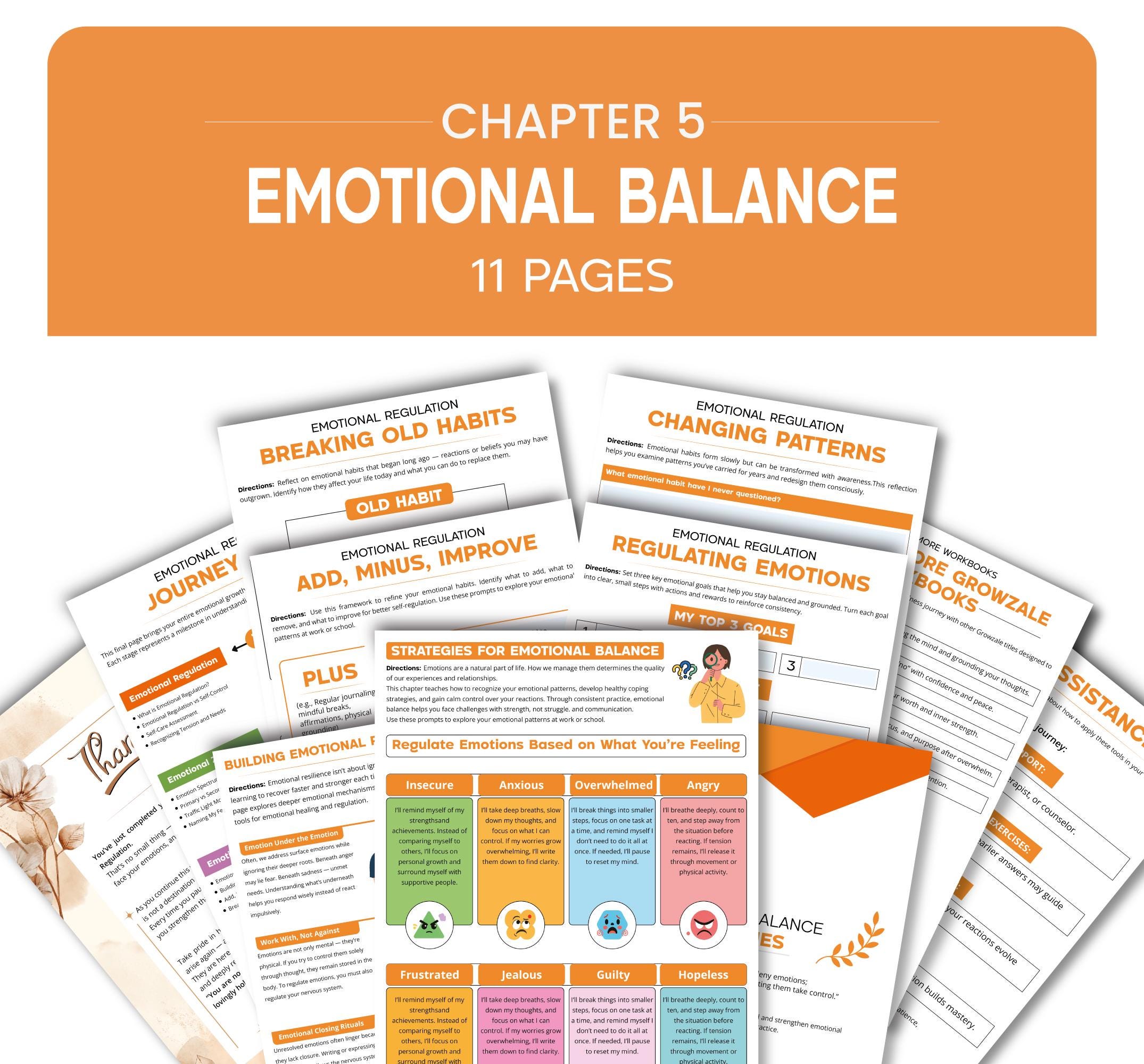 Emotional Regulation, Managing Emotions Workbook Mega Bundle, Therapy ...