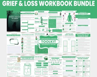 Healing After Loss Workbook | Printable Therapy Worksheets for Grief, Self-Care, Coping Tools & Recovery Activities | A4 A5 Letter