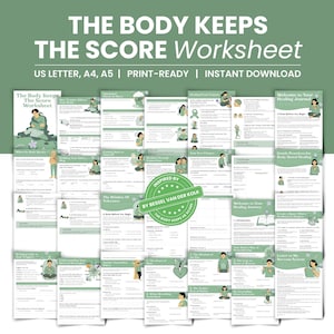 Complete Trauma Therapy Toolkit | The Body Keeps the Score Worksheets | PTSD Journal PDF | Therapist Resources | Instant Download image 2