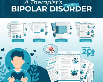 Bipolar Disorder Workbook: Mood Tracker, CBT & DBT Worksheets (PDF Print