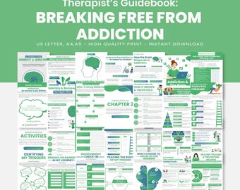 Addiction Recovery Worksheets, Sobriety Mega Bundle, Therapy Resources, CBT Techniques, and Relapse Prevention Plan
