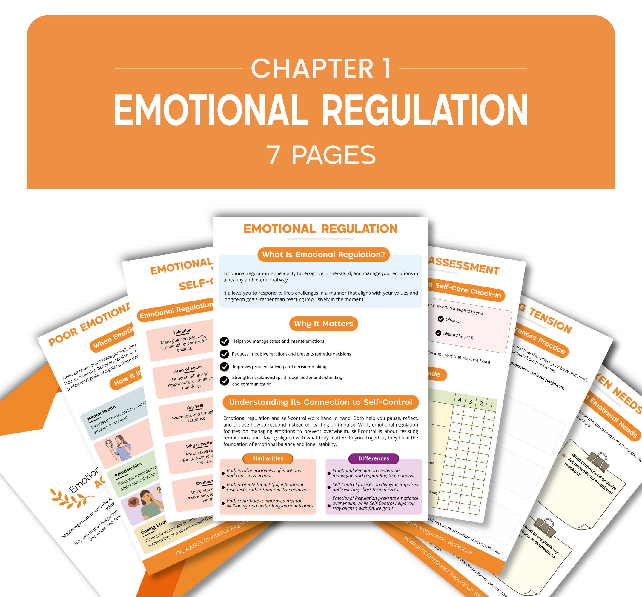 Emotional Regulation, Managing Emotions Workbook Mega Bundle, Therapy ...