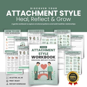 Attachment Styles Mega Bundle Quiz & Workbook, Relationships, Therapy Worksheets, Couples Therapy, Secure, Anxious, Avoidant, Disorganized