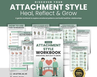 Attachment Styles Workbook: Relationships, Quiz, Therapy (Digital Download)