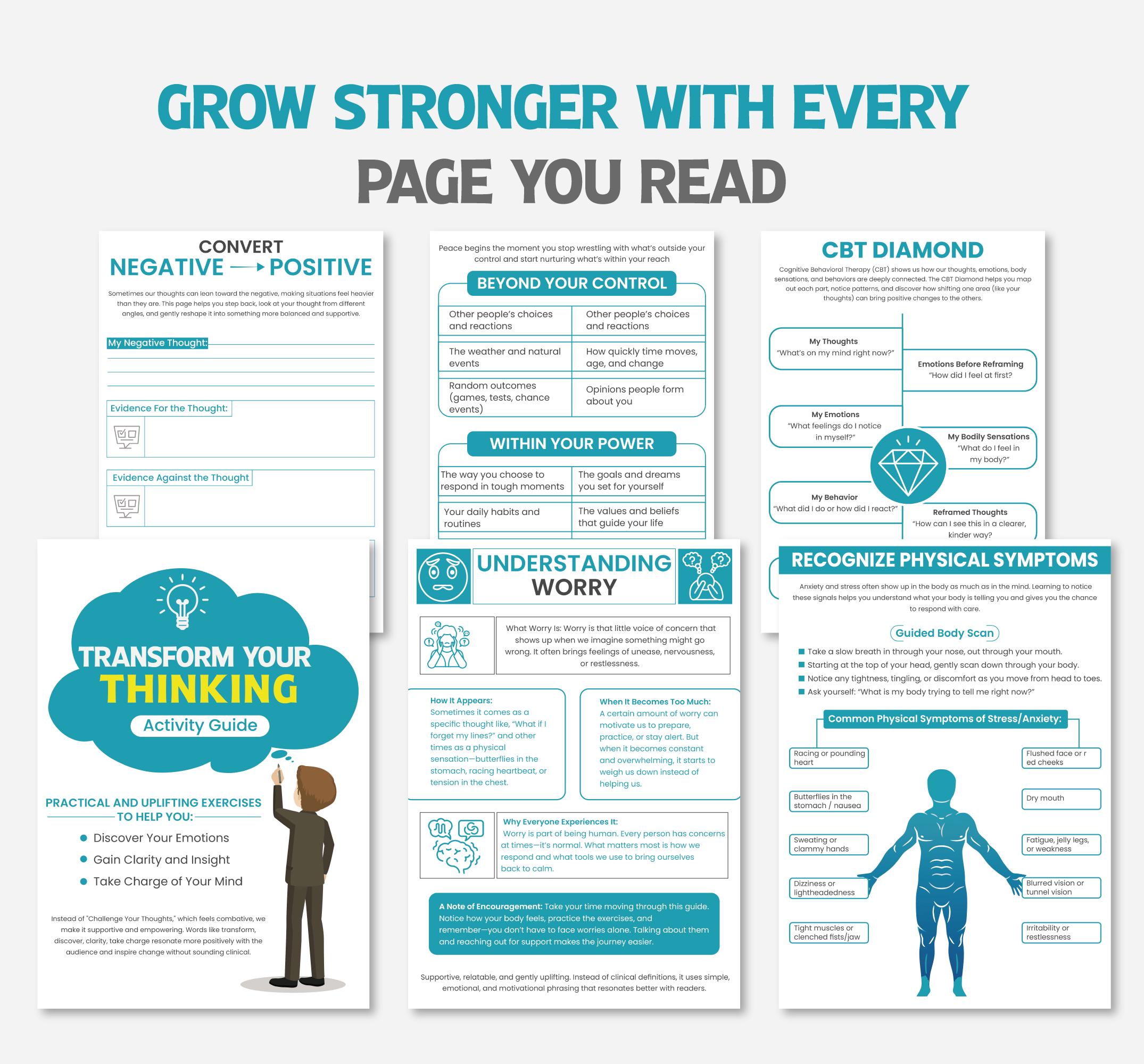 Cognitive Behavioral Therapy Workbook & Worksheets | CBT Therapy ...