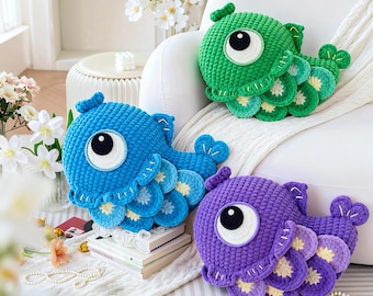 Lucky Fish Pillow Crochet Pattern: DIY Plush Toy, Lunar New Year Decor (PDF Pattern)