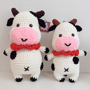 Crochet Cow Pattern PDF | Plush Animal Toy Tutorial | 2 Sizes | US Terms | Cute Amigurumi Cow for Gifts & Decor