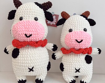 Crochet Cow Pattern PDF: Amigurumi Plush Toy Tutorial, US Terms