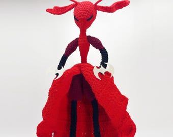 Queen Carmelita Crochet Silksong Inspired Insect Queen Amigurumi Doll | Poseable Wire Fantasy Crochet Art Pattern