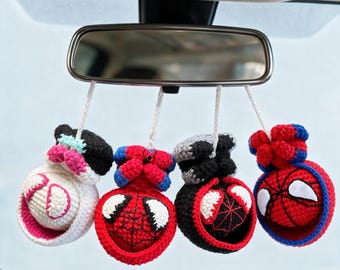3 in 1 Spider-man Inspired Gwen Crochet Pattern,  Mini Hooded Doll, Superhero Keychain Crochet PDF, Bag Charm, Car Hanging Amigurumi Pattern