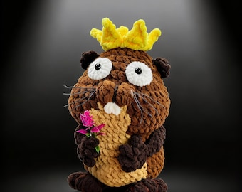 Beaver Crochet Pattern No-sew King George Plush Beaver Soft Toy Hoppers Inspired Animal DIY