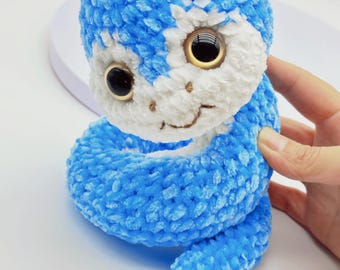 No-Sew Chubby Baby Snake Crochet Pattern PDF, Snake Amigurumi Plush Toy for gift