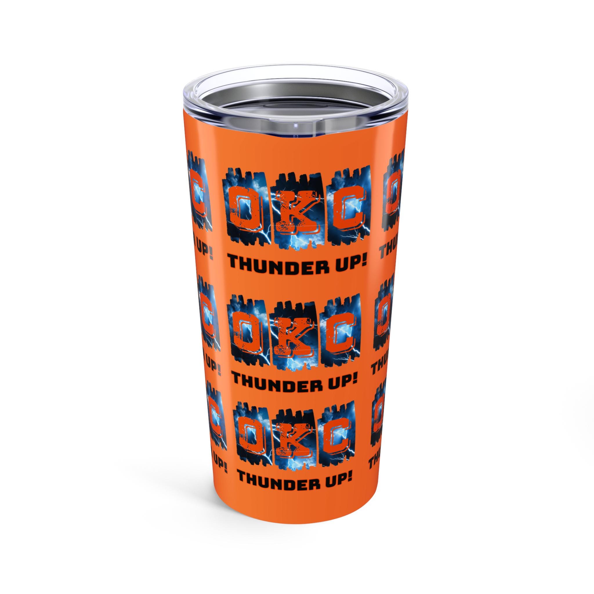 Oklahoma City Thunder Tumbler 20oz, Sports Fan Mug, Gift for Basketball Lovers, Travel Cup, Thunder Up Design