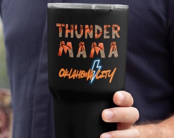 OKC Thunder Mama Tumbler 30oz Personalizowany kubek podróżny na NBA Playoffs Prezent dla fana OKC dla mamy Naczynia do picia na dzień meczu dla mamy koszykarza Prezent na kubek