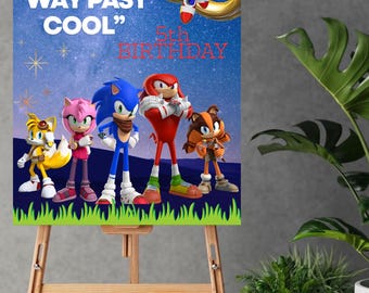 Editable Sonic Birthday Welcome Sign | Digital Download Party Sign
