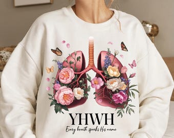 Floral Lungs PNG | Botanical Anatomy Sublimation Design | Lungs with Flowers Art | Medical Aesthetic Clipart for Shirts, Posters, Stickers