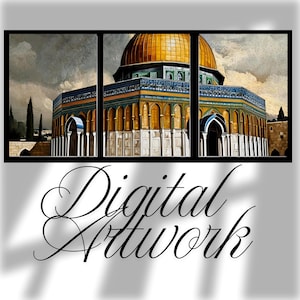 Al Aqsa Art, Al Aqsa Mosque Set of 3 Posters, Palestine Wall Decor, Islamic printable Masjid Al Aqsa Art, Al Palestine Decor, Aqsa Wall Art