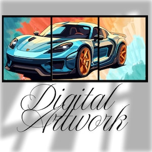 Car Posters Set of 3, Kids Car Wall Decor, Car Posters Set, Racing Car Sports Instant Download Printable Wall Art, Automobile Printable