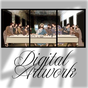 Jesus Downloadable Artwork, Set of 3 Christian Art, The Last Super Set Instant Download Poster, Christian Art Set of 3, Christian Poster Set