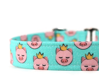 Queen Piggy Dog Collar: Custom Martingale Pet Collar