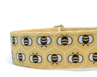 Busy Bee Dog Collar: Honeycomb Pattern, Custom Pet Collar