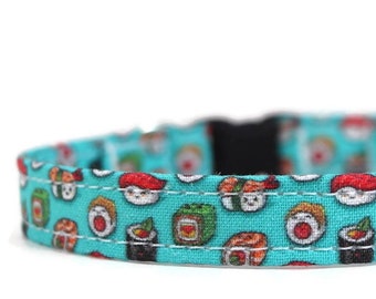 Kawaii Sushi Dog Collar: Custom Cat Collar, Breakaway Option