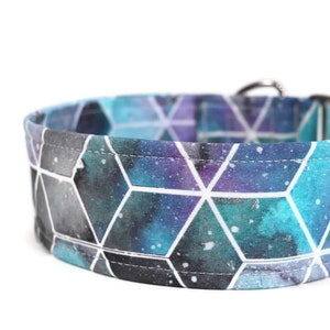 Geometric Space Collar - Custom Dog Collar - Martingale - Pet Accessories - Designer Dog Collar - Cat Collar