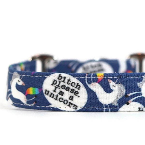 Bitchy Unicorns Dog Collar - Custom Dog Collar - Martingale Dog Collar - Pet Accessories