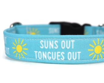 Sun's out Summer Dog Collar - Custom Dog Collar - Martingale - Pet Accessories - Personalized Dog Collar - Pet Gift