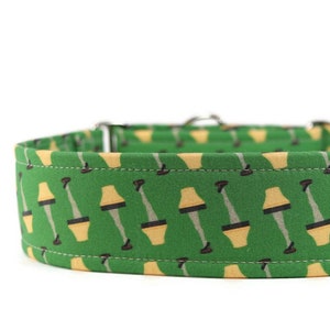 Leg Lamp Christmas Collar on Green - Custom Dog Collar - Martingale - Pet Accessories - Designer Dog Collar